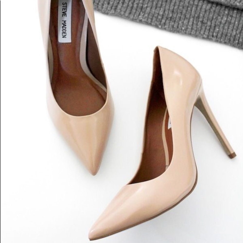 STEVE MADDEN Blush Leather Pointy Toe Pump